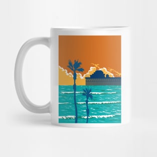 Oceanside Municipal Pier in San Diego California WPA Poster Art Mug